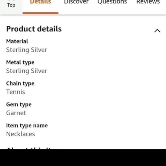 18" garnet and sterling silver necklace - Picture 5 of 5